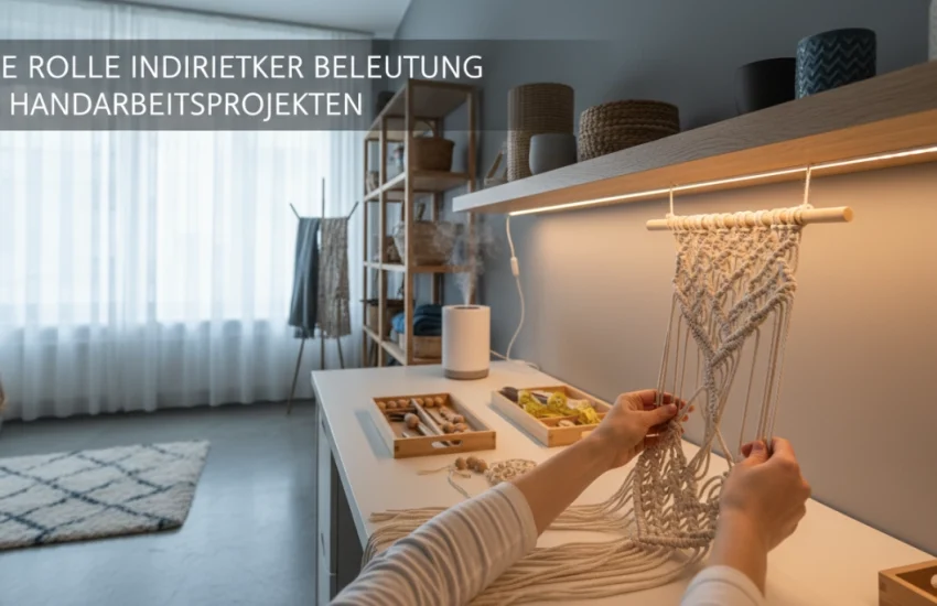 Indirekte Beleuchtung im Handarbeitsprojekt für besseres Sehen