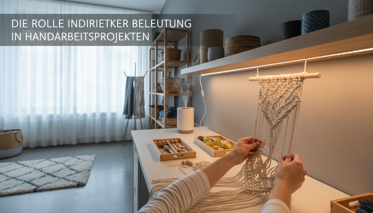 Indirekte Beleuchtung im Handarbeitsprojekt für besseres Sehen