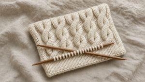 Einfaches Zopfmuster für Anfänger: Schal mit einem zentralen Zopf stricken
