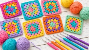 Granny Square häkeln für Anfänger: Einfaches Grundmuster Schritt für Schritt