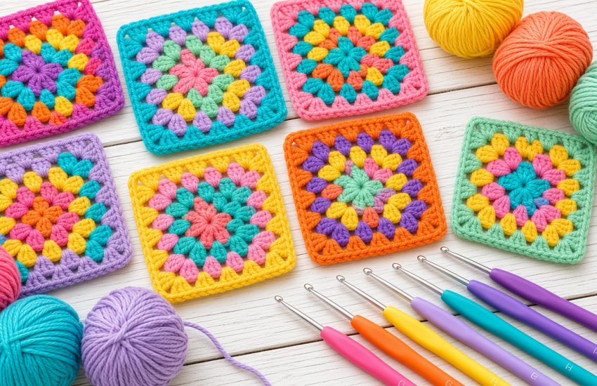 Granny Square häkeln für Anfänger: Einfaches Grundmuster Schritt für Schritt